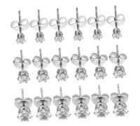 Ipetboom 9 Paia Di Orecchini A Bottone Con Strass Gioielli Rotondi Per Cartilagine Per Donne E Uomini Orecchini Piercing Con Strass Per Orecchie Sensibili