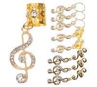 Ipetboom 9pezzi Accessori Per Capelli Dreadlock Note Musicali Decorazioni Per Intrecci Polsini Per Capelli Gioielli Per Dreadlock Senza Strumenti Aggiuntivi Materiali Robusti Bordi Lisci