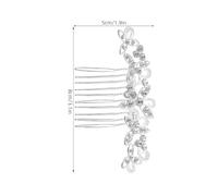 Ipetboom Accessori per Chioma da Sposa in Argento Strass Pettine Laterale Floreale Multi-Dente per Matrimonio Copricapo Elegante per Acconciature da Donna Fermagli Cristalli per Eventi
