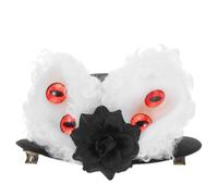 Ipetboom Accessorio per costume da coniglio con forcina per di Halloween 2025, nuovo mini cappello, fermaglio per con bulbo oculare, orecchie da coniglio, fiore gotico per decorazioni per da ragazza
