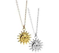 Ipetboom Acciaio Inox Collana Pendente Sole Donna 2 Pezzi | Stile Chic e Semplice, Look Unico per Ufficio e Feste, Si Abbina a Diversi Outfit