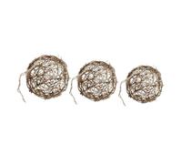 Ipetboom Addobbi per Matrimonio 3 Pezzi Palline Decorative in Rattan Intrecciato Naturali 12-20 Cm Ornamenti Pendenti per Decorazioni Casa Bar e Centri Commerciali