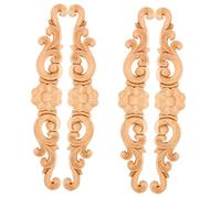 Ipetboom Applique in Legno Intagliato Decorativa per Mobili e Porte, 4 Pezzi 20x3,5x0,8 Cm, Finitura Originale Legno Adatta a Tinte, Decorazione Intagliata Artigianale per Arredamento Vintage Casa
