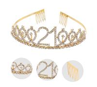 Ipetboom Bomboniere Per Feste Di Compleanno 2 Pezzi Per Donne Con Fascia in Cristallo Cintura Dorata Per Galateo Del 21° Compleanno