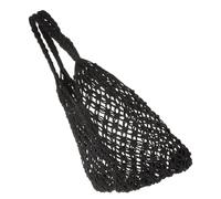 Ipetboom Borsa da Spiaggia Nera Traforata Borsa Spalla Intrecciata Leggera per Picnic e Outdoor per Donne Avventurose