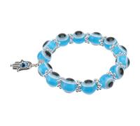 Ipetboom Bracciale da Donna con Sfere Occhio Malvagio e Mano Tradizionale Stile Retrò Elegante Amuleto Protettivo Talismano per Amicizia e Regalo Famiglia