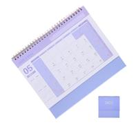 Ipetboom Calendario da Tavolo Lilla Planner Mensile Flip Stand-up con Rilegatura Spirale Agenda Giornaliera Compatta per Ufficio Casa Scuola Carta Spessa Anti-inchiostro Organizzazione