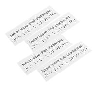 Ipetboom Cartelli Braille in Plastica per Esterni 4 Pezzi, Segnaletica di Attenzione per Non Vedenti, Accessori Braille per Inclusione e Autonomia Persone Ipovedenti