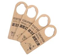 Ipetboom Cartelli per Porta in Legno 4 Pezzi Bifacciali Si Prega di Pulire/Non Disturbare Appendini per Maniglia Segnali stato Stanza per Hotel Ufficio e Casa Design Rustico e