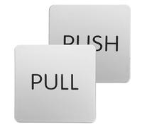 Ipetboom Cartelli Porta Push Pull in Acrilico Argento per Ingressi Hotel e Negozi Segnaletica Resistente e Facile da Applicare per Vetro