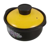 Ipetboom Casseruola in Argilla da 1,3l Doppio Manico, Resistente al Calore e Anti Rottura, Pentola per Cucina Domestica per Stufati e Cottura Casalinga