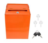 Ipetboom Cassetta Postale in Ferro da Parete Serratura Cassetta dei Suggerimenti Sospesa Arancione Grande Capacità per Ufficio Scuola e Cortile