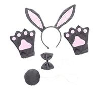 Ipetboom Cerchietti Con Orecchie Coniglio e Accessori Per Halloween e Cosplay Costume Per Ragazza e Adulti Include Cravatta e Codino Stile Creativo e