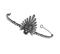 Ipetboom Cerchietto con teschio in strass retrò - Corona di tiara da strega della regina di Halloween - Copricapo con teschio gotico per banchetti, festival, feste, gioielli decorativi a corona