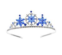Ipetboom Cerchietto Corona con Decorazione Diadema Reginetta per Feste Compleanni e Performance Accessorio Capelli Decorativo per Bambine Colore Blu Elegante
