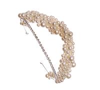 Ipetboom cerchietto di perle bande ospite nuziale accessori per per la sposa Doppio Nozze fascia da sposa con strass accessori per da sposa fasce da sposa addominali bianca