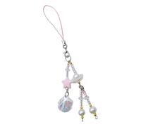 Ipetboom Charm per Telefono Perline e Conchiglia Bianca in Vetro e Acrilico, Multifunzionale e Affidabile, Catena Elegante per Cellulare e Portachiavi, Accessorio Versatile per Uso