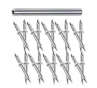 Ipetboom Chiodi Doppia Testa per Battiscopa senza Segni con Manicotto Set da 50 Pezzi in Acciaio al Carbonio Fissaggio Sicuro e senza Fori per Uso Domestico e Professionale