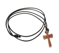 Ipetboom Ciondolo Croce in Legno Corda Di Preghiera Ortodossa Braccialetti Di Pietra Per Le Donne Collana Di Religione Collana Di Perline Per Uomini Di Legno Light Brown