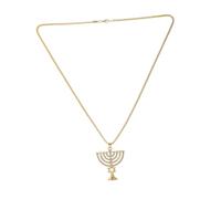 Ipetboom Ciondolo Ebraico Strass Ciondolo Chanukah Collana Ebraica Stella di Davide Gioielli Chanukah Israele Menorah