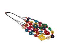 Ipetboom Collana Bohemia Multistrato Guscio Di Cocco Ciondolo Vintage a Collana Rotonda e Floreale Per Donna Regalo Di Gioielli Per Compleanni e Festa Della Mamma