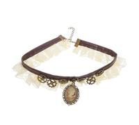 Ipetboom Collana Choker Steampunk in Pizzo con Ingranaggi Gioiello Gotico Vittoriano per Donne Collare Vintage Meccanico per Cosplay Halloween e Accessori Moda