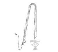 Ipetboom Collana Con Candelabro Cavo Gioielli Collana Di Hanukkah Collana Ebraica Catene Di Hanukkah Collana Menorah Collana Con Ciondolo Da Uomo Collana Di Chanukkah Argento
