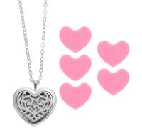 Ipetboom Collana Diffusore di Aromi in Acciaio Inox 30mm Ciondolo Cuore Traforato, Diffusore di Oli Essenziali Sospeso, Collana Decorativa per Donna Adatta a Ogni Occasione Colore Casuale