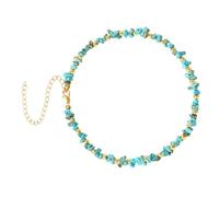 Ipetboom Collana in Cristallo Grezzo con Pietra di Turchese Spezzata Semplice Accessorio da Collo alla Moda Unisex Elegante e Resistente per Ragazze e Amanti di Pietre Naturali