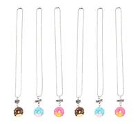 Ipetboom Collane Ciondolo a Forma di Ciambella in Plastica Set da 6 Pezzi, Collana Delicata Amico per Donne e Bambine, Accessorio Decorativo Dell'amicizia Adatto a Ogni Outfit