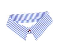 Ipetboom Collare Finto Staccabile in Poliestere Bavero Camicia Righe Blu e Confortevole Decorativo per Look Casual e Formali Facile e Abbinare