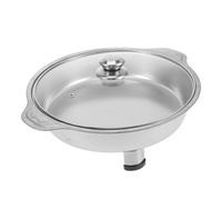 Ipetboom Contenitore Buffet in Acciaio Inossidabile con Piatto Rotondo per Catering Feste e Ristoranti Vassoio Alimenti Resistente e Facile da