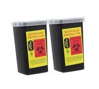 Ipetboom Contenitore per Raccolta Lame 2 Pezzi Compatto Coperchio a Scatto per Smaltimento Sicuro Lame Usate Adatto a Barbieri e Utilizzo Personale