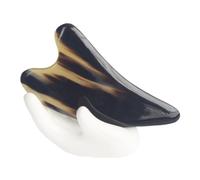 Ipetboom Corno Multifunzionale Raschiante - Strumento Per Scolpire Il Viso in Corno Di Bufalo Naturale Esfoliante Per Il Viso Per Rughe E Pelle 11 Cm Floreale