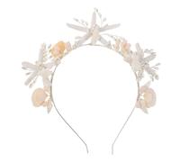 Ipetboom Corona Di Conchiglie Fascia Per Capelli Da Sposa Stella Marina Accessori Per Capelli Da Spiaggia Per Donne e Ragazze Da Sposa Estiva