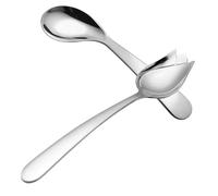 Ipetboom Cucchiai Angolati in Acciaio Resistente Set Da 2 Pezzi, Utensili Da Cucina Adattivi Per Alimentazione Autonoma, Impugnatura Ergonomica Per Anziani e Pazienti Mobilità Ridotta