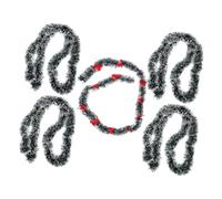 Ipetboom Decorativo Natalizio con Fiocchi Scarlatti e Ghirlanda in Tinsel per Addobbi Casa Albero e Festa Decorazione Versatile per Pareti Finestre e Giardini