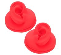 Ipetboom di orecchio in silicone da 2 pezzi: simulazione dell'orecchio sinistro e destro per la formazione sul piercing - manichino per esposizione di gioielli, stampo per pratica di agopuntura, rosso