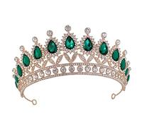 Ipetboom Diamantata a Goccia D'acqua Principessa Fasce Nuziali Per La Sposa La Sposa Sarà La Fascia Copricapo Di Carnevale Donne Copricapo Da Sposa Decorazioni Green Lega Di Zinco