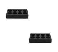 Ipetboom Drink Carrier Tray, 2pcs Pearl Cotton Cup Holder Trays, Foam Beverage Packing Box for Takeout Cup, Black, 13.8x7.9x2.8in