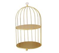 Ipetboom Espositore Cosmetici Doppio in Ferro con Design Gabbia per Uccelli Supporto Multifunzionale per Profumi Trucco e Dolci Organizer Salva Spazio per Bagno e Camera