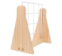 Ipetboom Espositore Gioielli in Legno con Pannello Griglia Metallico, Supporto per Cornice Foto e Base Robusta, Organizer da Tavolo per Fiere Artigianali e Negozi al Dettaglio