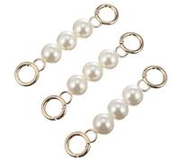 Ipetboom Estensione Tracolla per Borsa Fai da Te 3 Pezzi Catena di Perle Finte 20Mm Fibbia a Otto Oro Accessori Decorativi per Borse