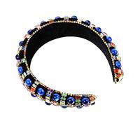 Ipetboom fascia di diamanti Banda per decorativo fasce di strass abbagliare fascia grossa elegante cerchietti copricapo di strass fascia di moda Le paillettes sono acriliche Blu
