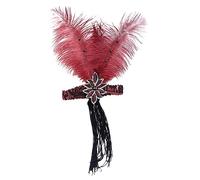 Ipetboom Fascia Di Increspare Nappato Signore Gruppo Musicale Elegante Annata Colorato Fasce Per Fascia Anni '20 Piuma Artificiale