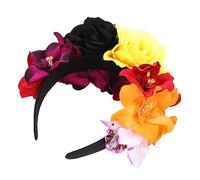 Ipetboom Fascia Rosa Fascia Floreale Da Sposa Fasce Per La Testa Copricapo Del Dei Morti Fasce Nere Fantasma Halloween Morto Festa Decorazioni Per Floreali Foto Prop Tessuto
