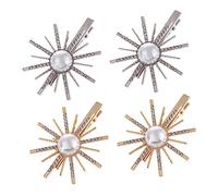 Ipetboom Fermagli Per Eleganti in Oro E Argento Con Strass Per Donne E Ragazze 4 Pezzi Fermagli Per Con Cristalli Bobby