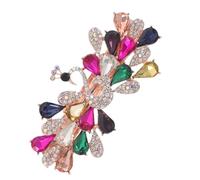 Ipetboom Fermaglio Capelli Pavone con Strass e Cristalli Barrette Floreale Elegante per Donna Accessorio Sposa e Festa Clip Vintage per Acconciature Raccolte e Code di Cavallo
