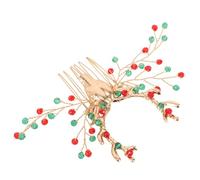 Ipetboom Fermaglio per Capelli Forma di Renna Natalizia Pettine Cristalli Finti Accessorio per Capelli da Sposa Compatibile Vari Acconciature per Feste di Natale e Riunioni di Famiglia