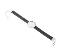 Ipetboom Fibbia alla base del bracciale braccialetto con urna portafortuna per le ceneri bracciale nero da donna braccialetti neri per donna braccialetto polsino nero vassoi pendenti lega